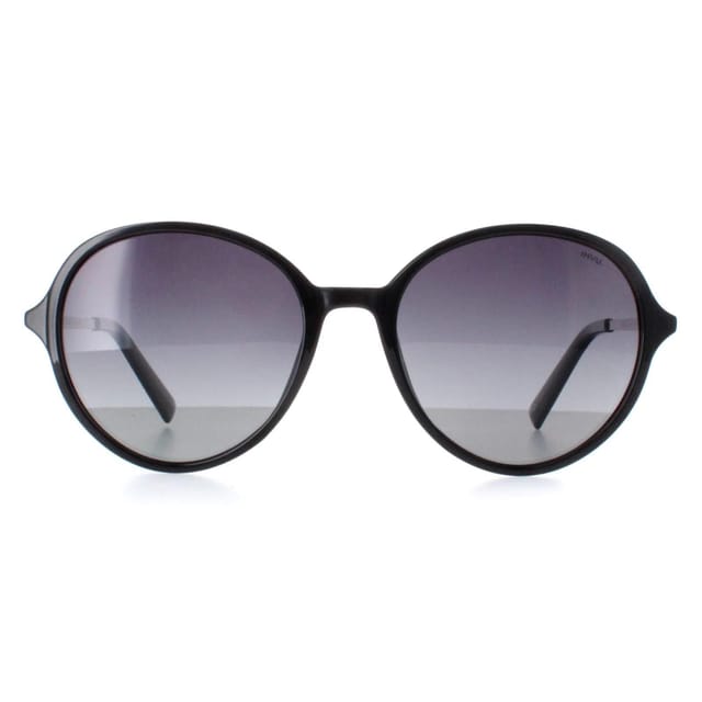 INVU INVU Women's Round Black Gold Grey Polarized B2135 - 2