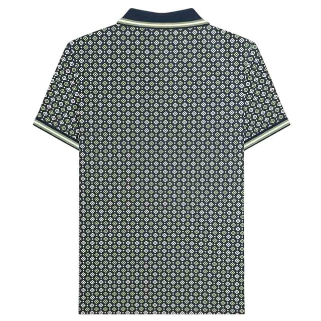 Lambretta Lambretta Men's Geometric Big & Tall Polo Shirt in Navy - 2