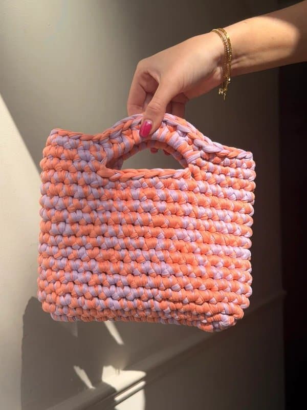 No Label Multicolour Handmade Crochet Tote Bag