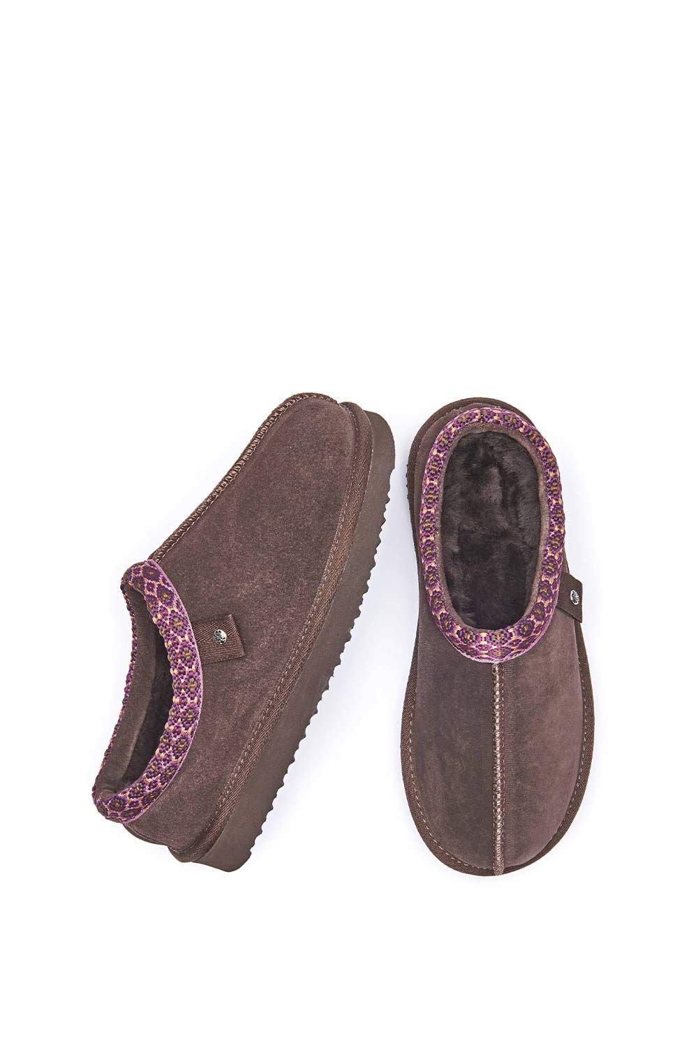 Moshulu Moshulu Women's 'Kimoto 2' Scandi Style Sheepskin Slippers in Dark Brown - 2