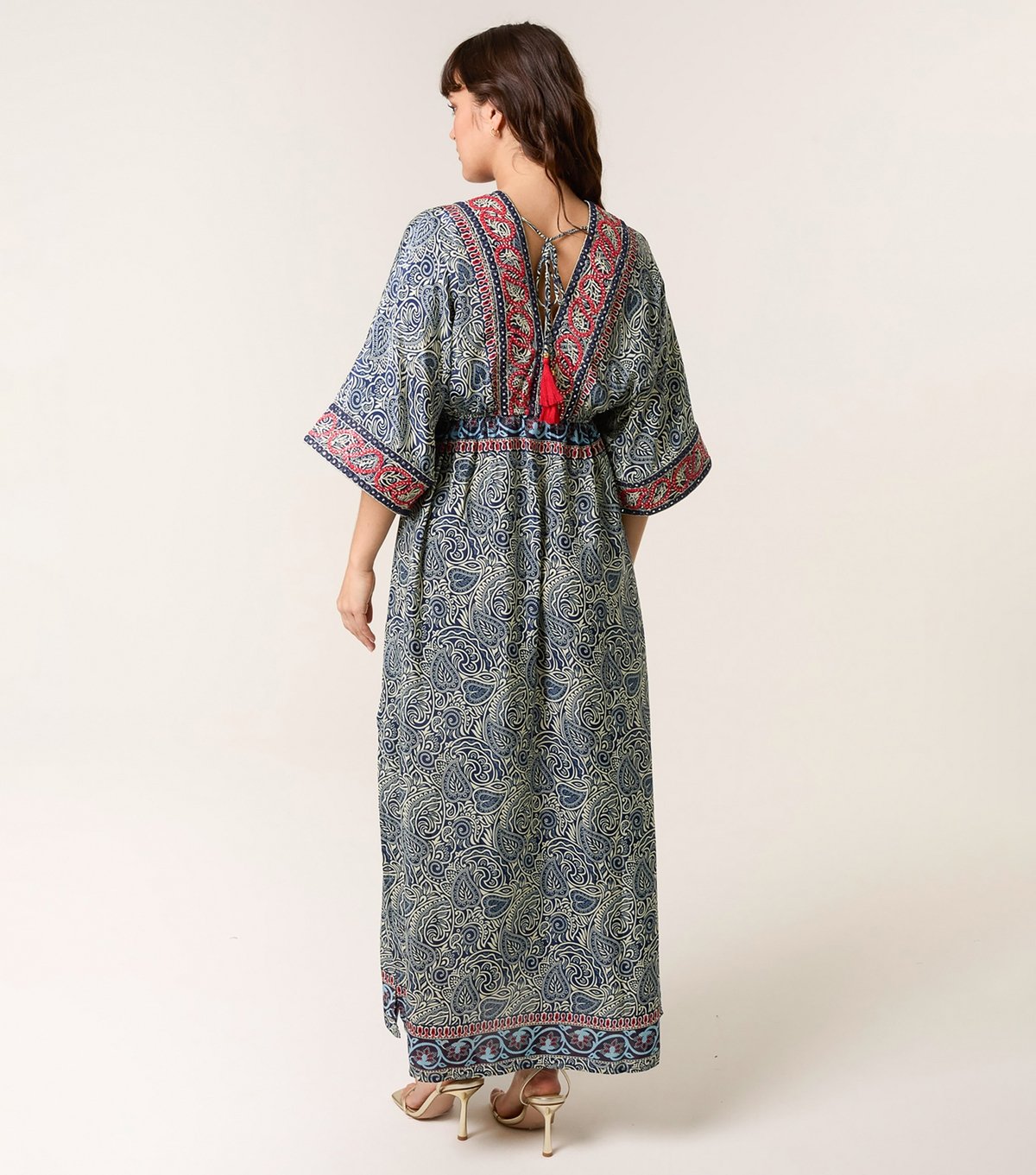 Blue Vanilla Women's Navy Embellished Kimono Dress Blue Vanilla New Look - 4