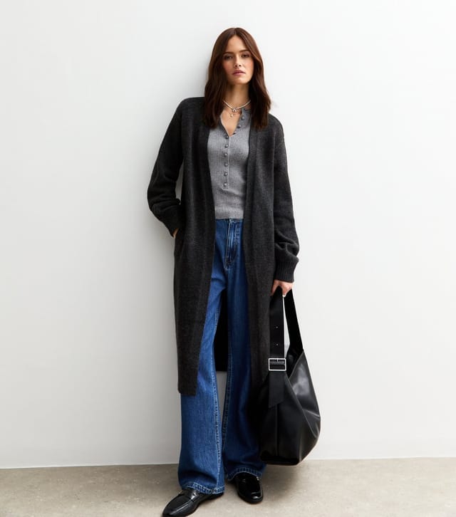 New Look Women's Dark Grey Relaxed Longline Cardigan New Look - 3