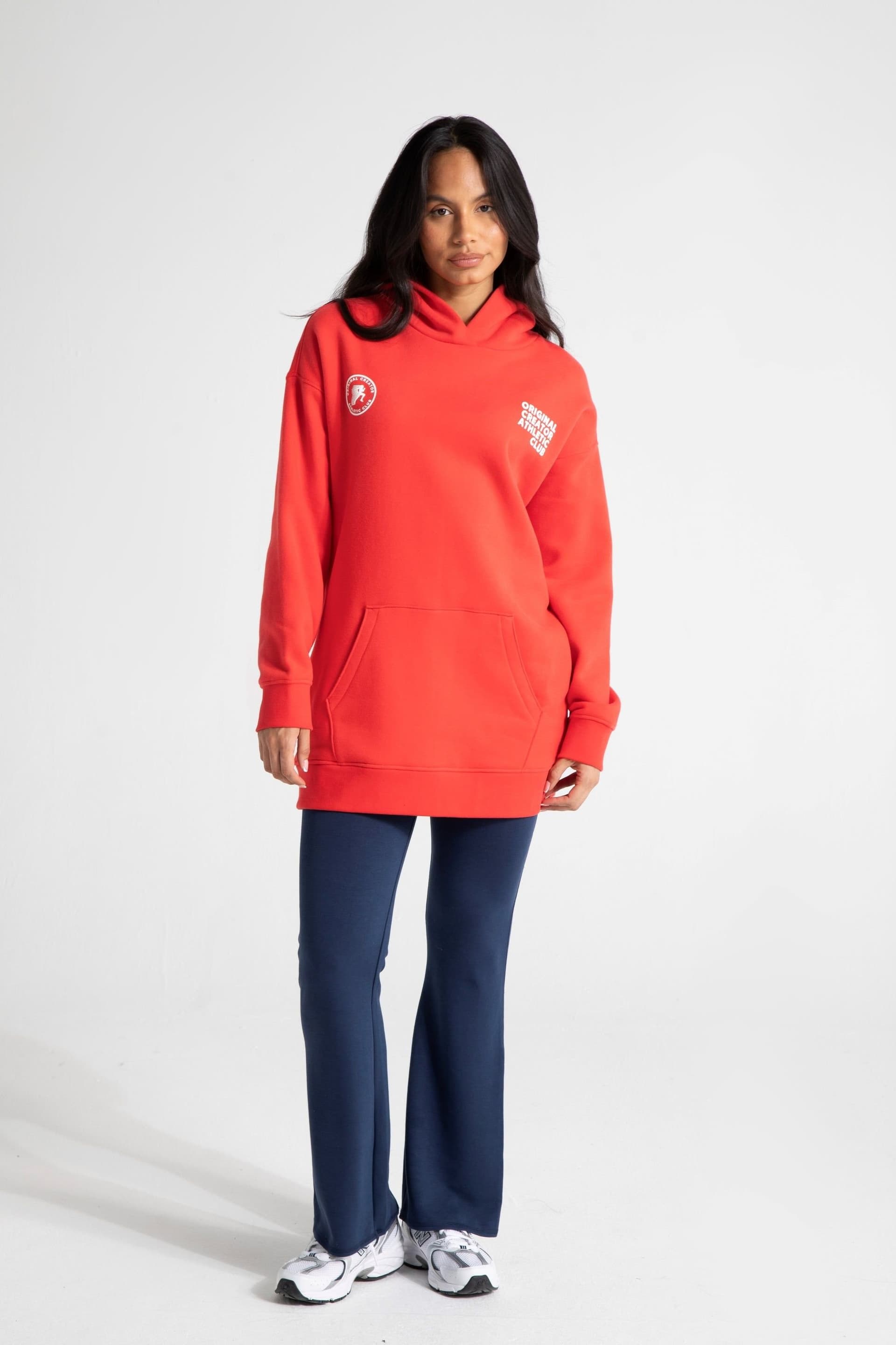 Original Creator Original Creator Women's Athletic Long Line Hoodie in Red