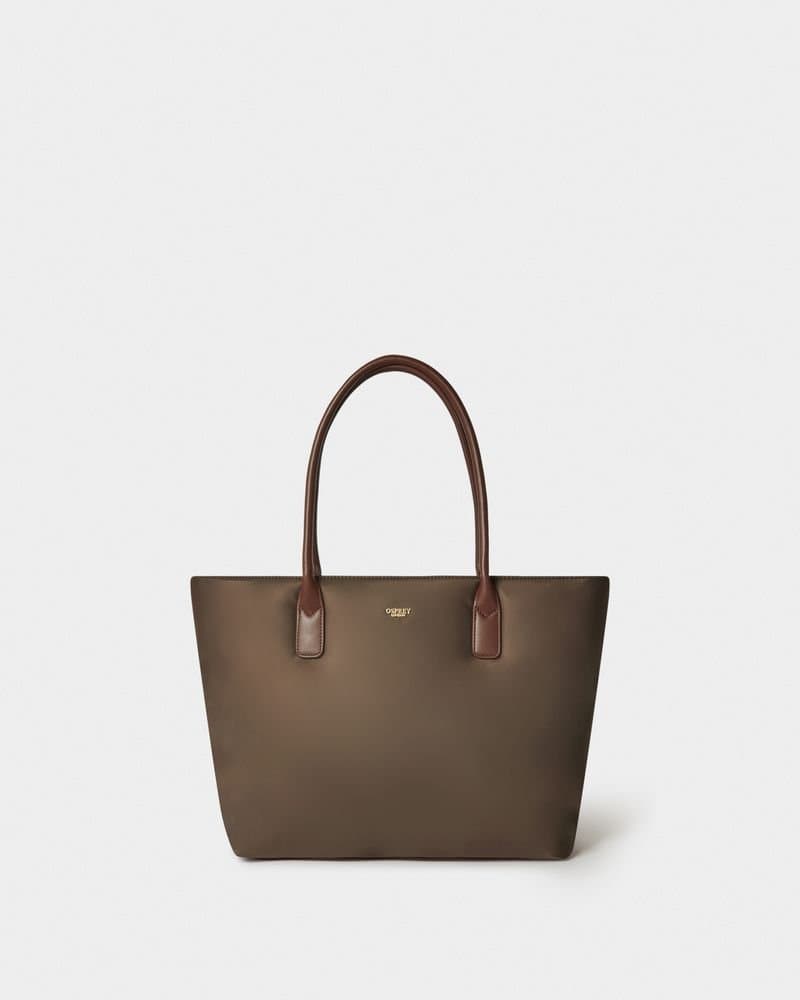 OSPREY LONDON OSPREY LONDON Women's The Voyage Nylon Tote Bag in Chocolate