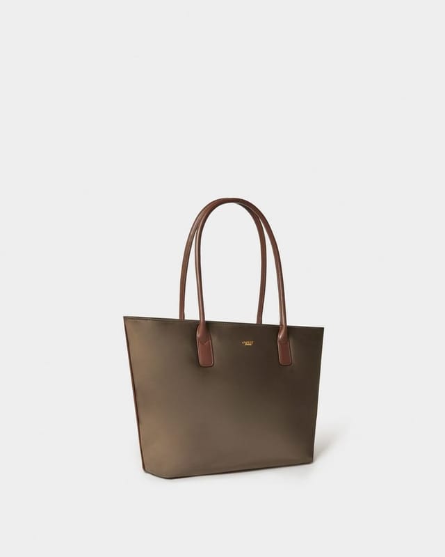 OSPREY LONDON OSPREY LONDON Women's The Voyage Nylon Tote Bag in Chocolate - 3