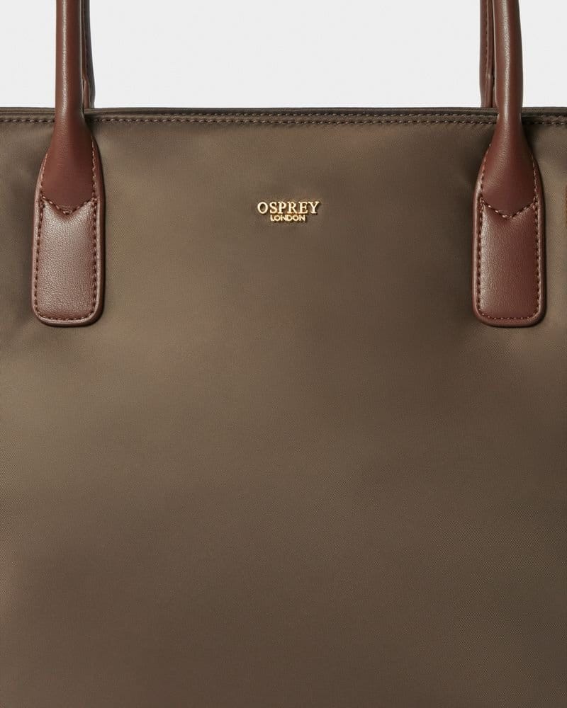 OSPREY LONDON OSPREY LONDON Women's The Voyage Nylon Tote Bag in Chocolate - 4