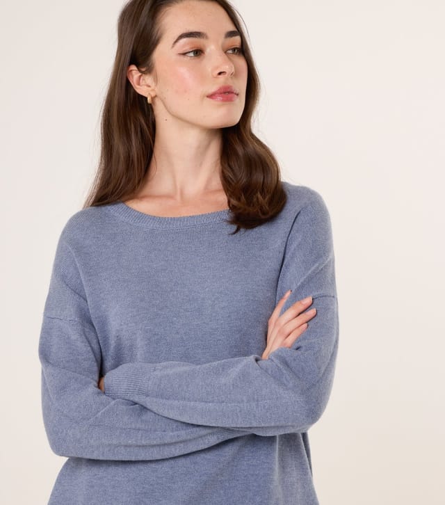 Blue Vanilla Women's Blue Round Neck Jumper Blue Vanilla New Look - 3