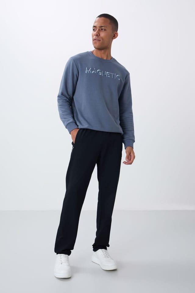 Tommy Life Tommy Life Men's Slim-fit Straight-leg Sweatpants in Black - 2