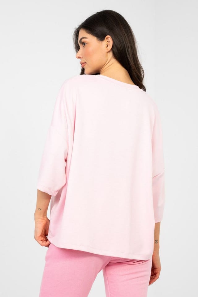 Love Lace Love Lace Women's Buttery Soft Viscose Loose Fit Blouse in Pink - 3
