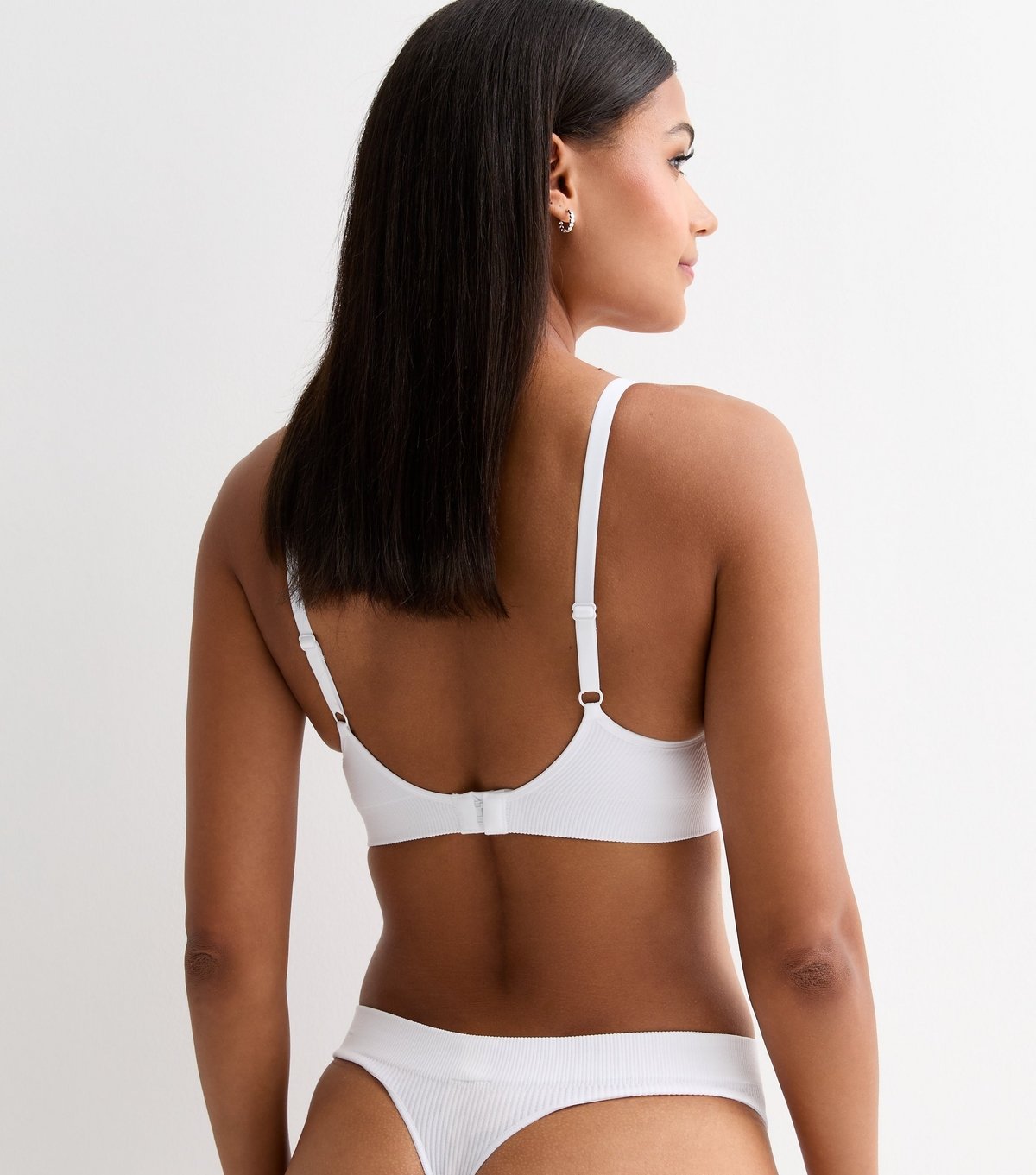 New Look Women's White Soft-Rib Nonwired Seamless Bra New Look - 4