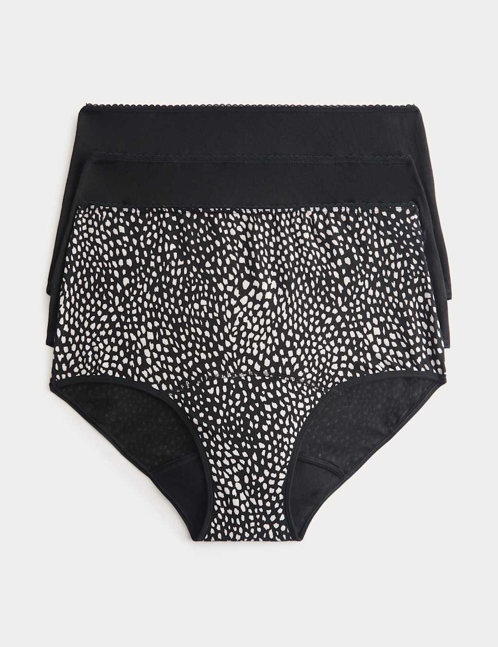 Marks & Spencer M&S 3 Pack Heavy Absorbency Period Full Briefs White Mix - 1