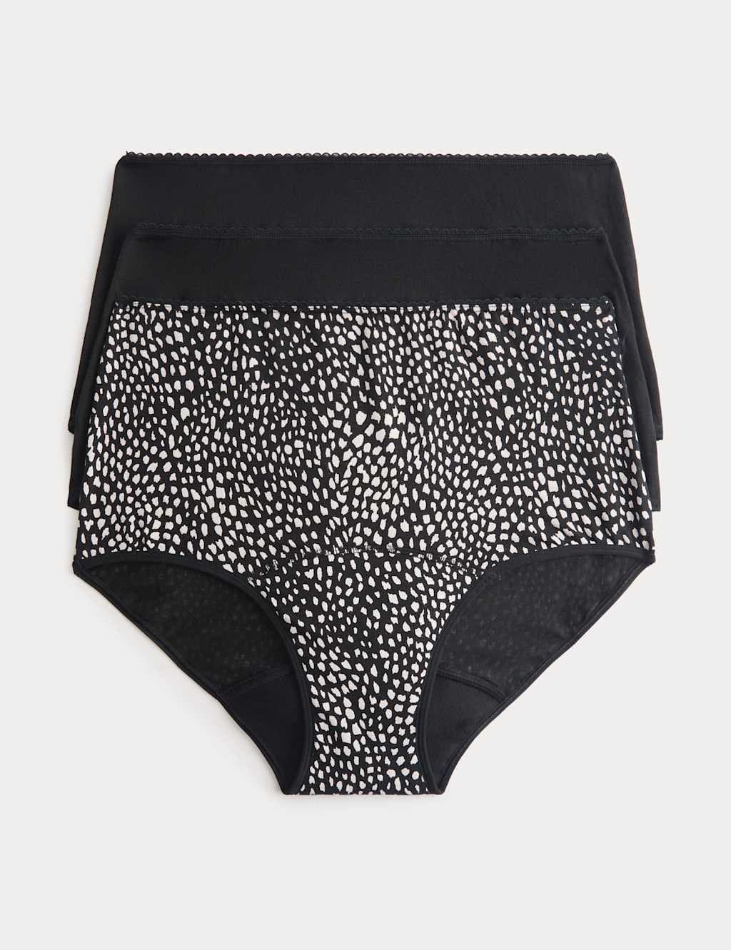 Marks & Spencer M&S 3 Pack Heavy Absorbency Period Full Briefs White Mix