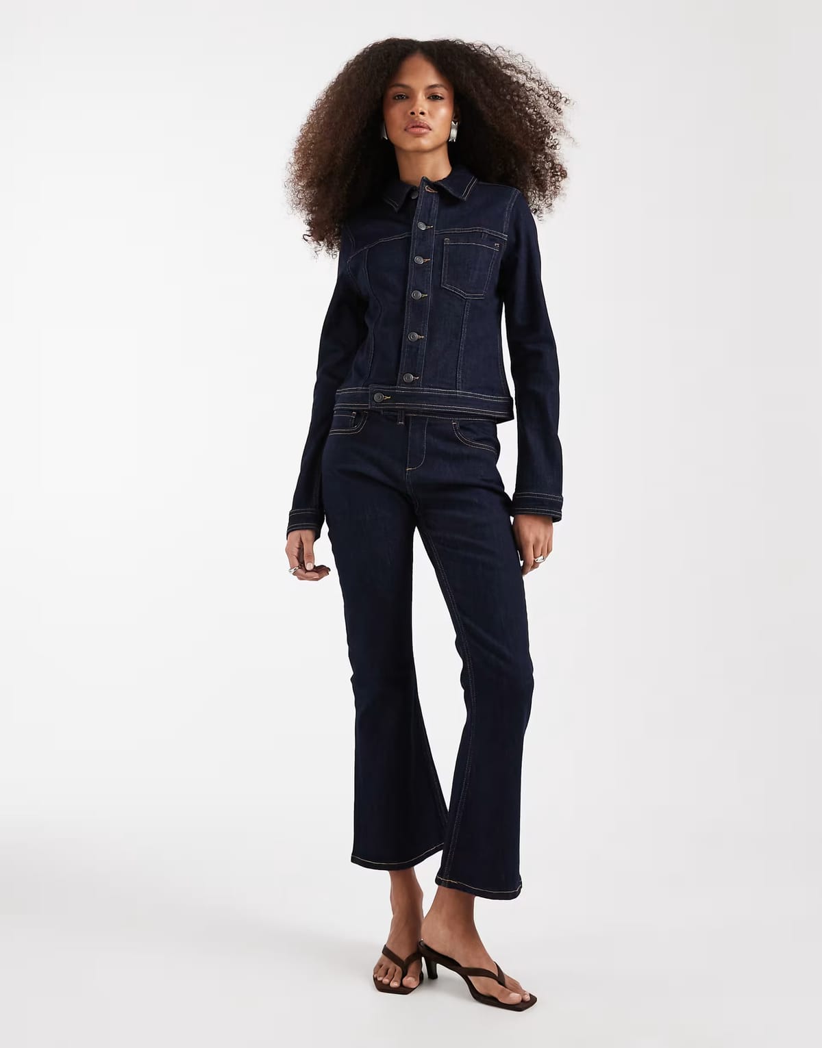 ASOS ASOS DESIGN fitted denim jacket and jeans co-ord in inky wash - 1