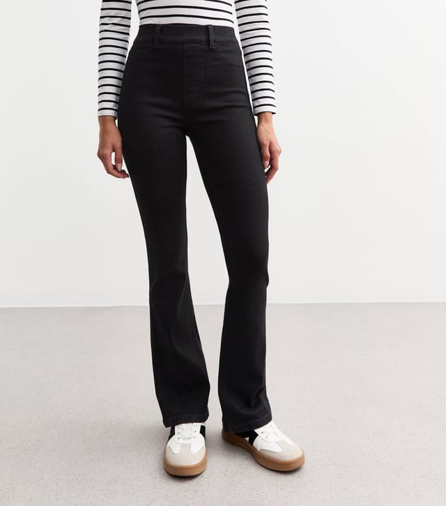 New Look Women's Washed Black Pull On Bootcut Jeggings New Look - 3