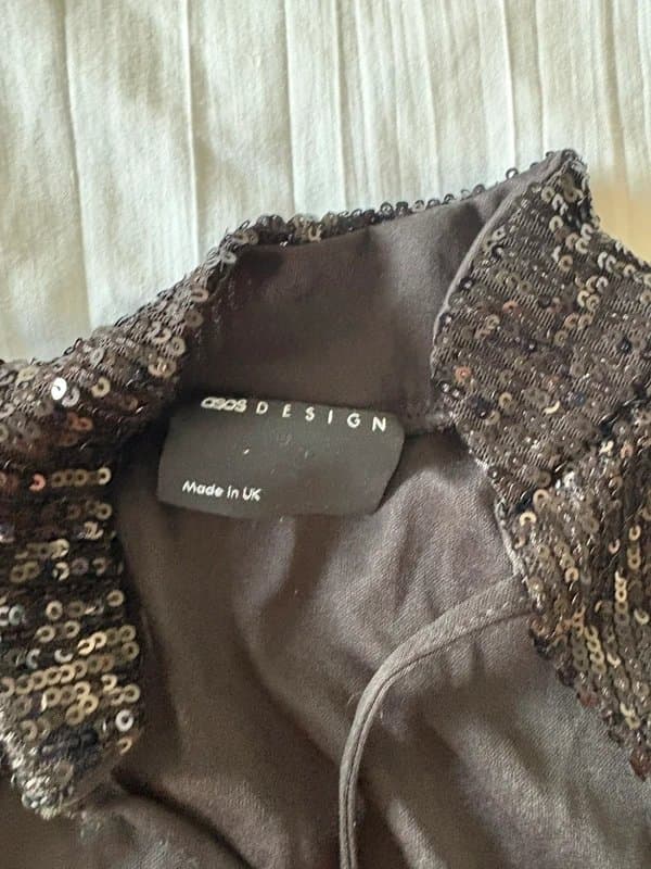 ASOS Sequin mandarin collar top