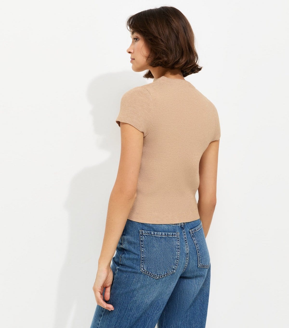 New Look Women's Oatmeal Short Sleeve Knitted Cardigan New Look - 4