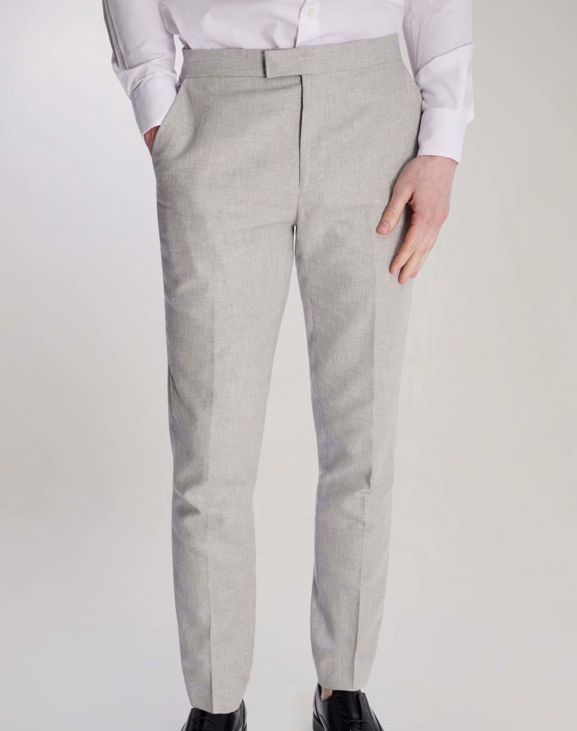 ASOS Harry Brown Giacomo slim fit cotton linen suit trousers in grey