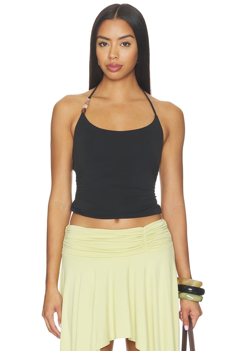 revolve Revolve Black Beaded Halter Tank
