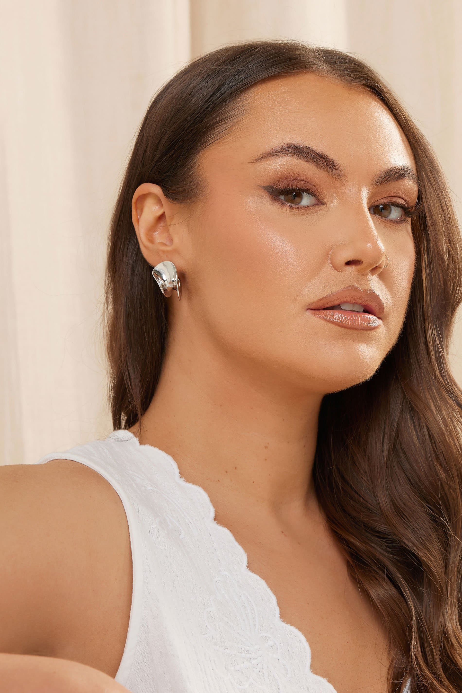 Yours Silver Tone Twisted Stud Earrings