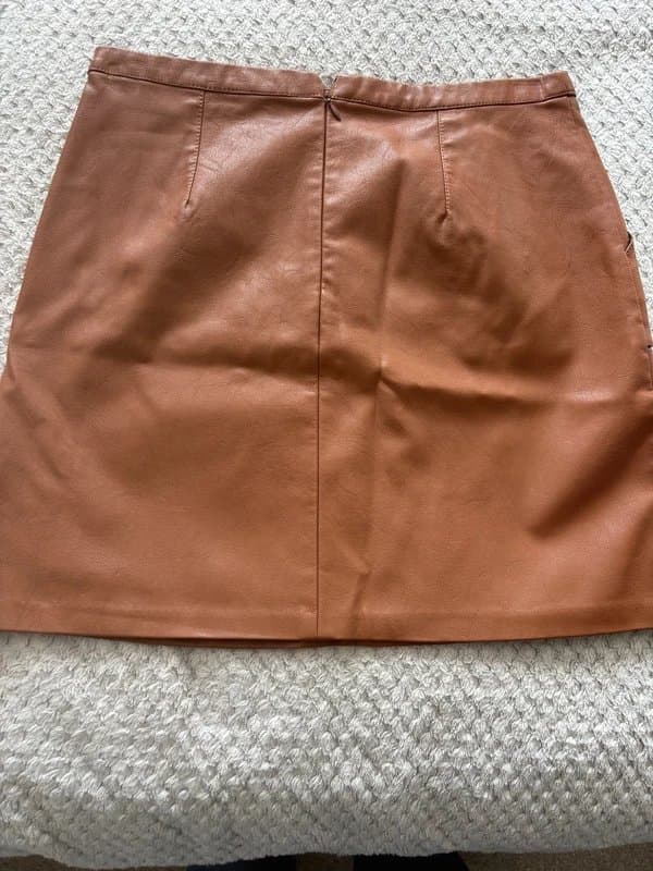 New Look New faux leather tan skirt