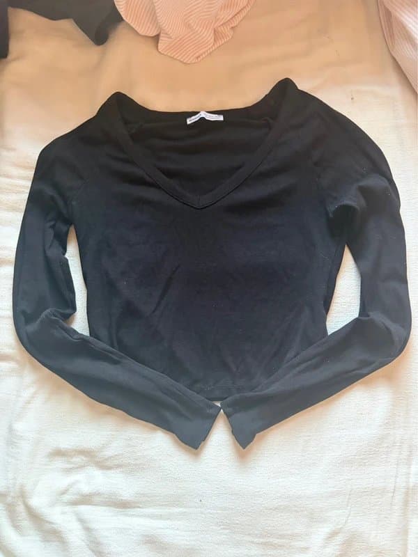 Bershka bershka long sleeve black top