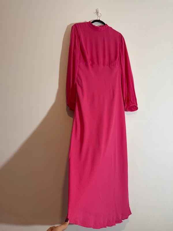 Mint Velvet New (no tag) Mint Velvet Pink Long sleeve Midi Dress - size 14- RRP £139