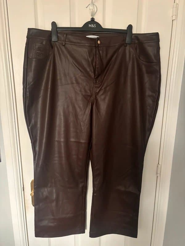 Never Fully Dressed Never Fully Dressed brown vegan leather trousers