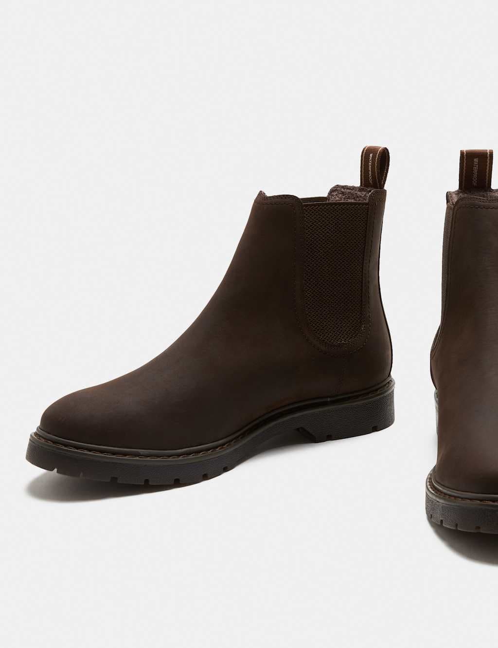 Marks & Spencer M&S Nubuck Waterproof Chelsea Boots Dark Brown