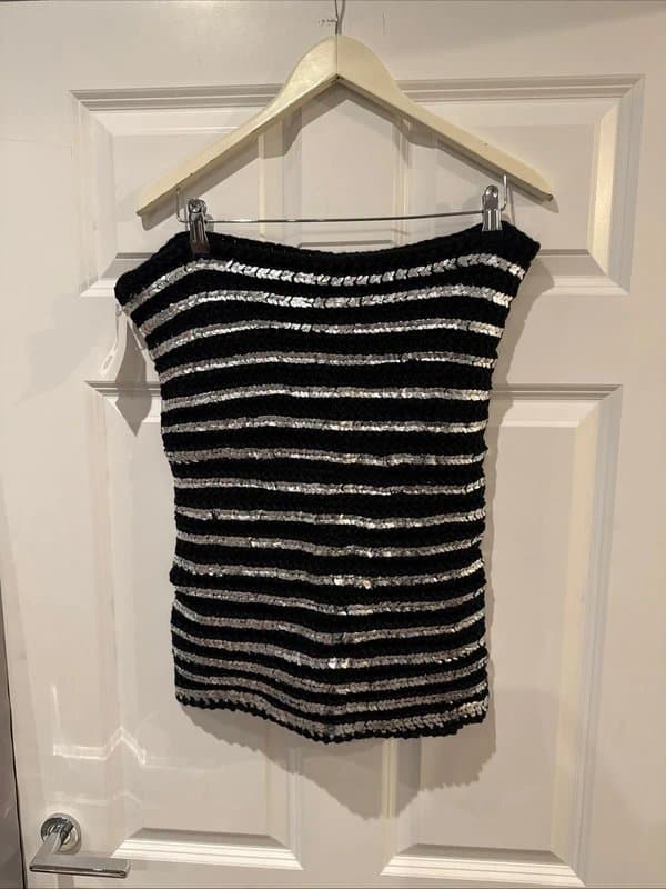 ASOS ASOS Snood Black amd Silver Sequinned
