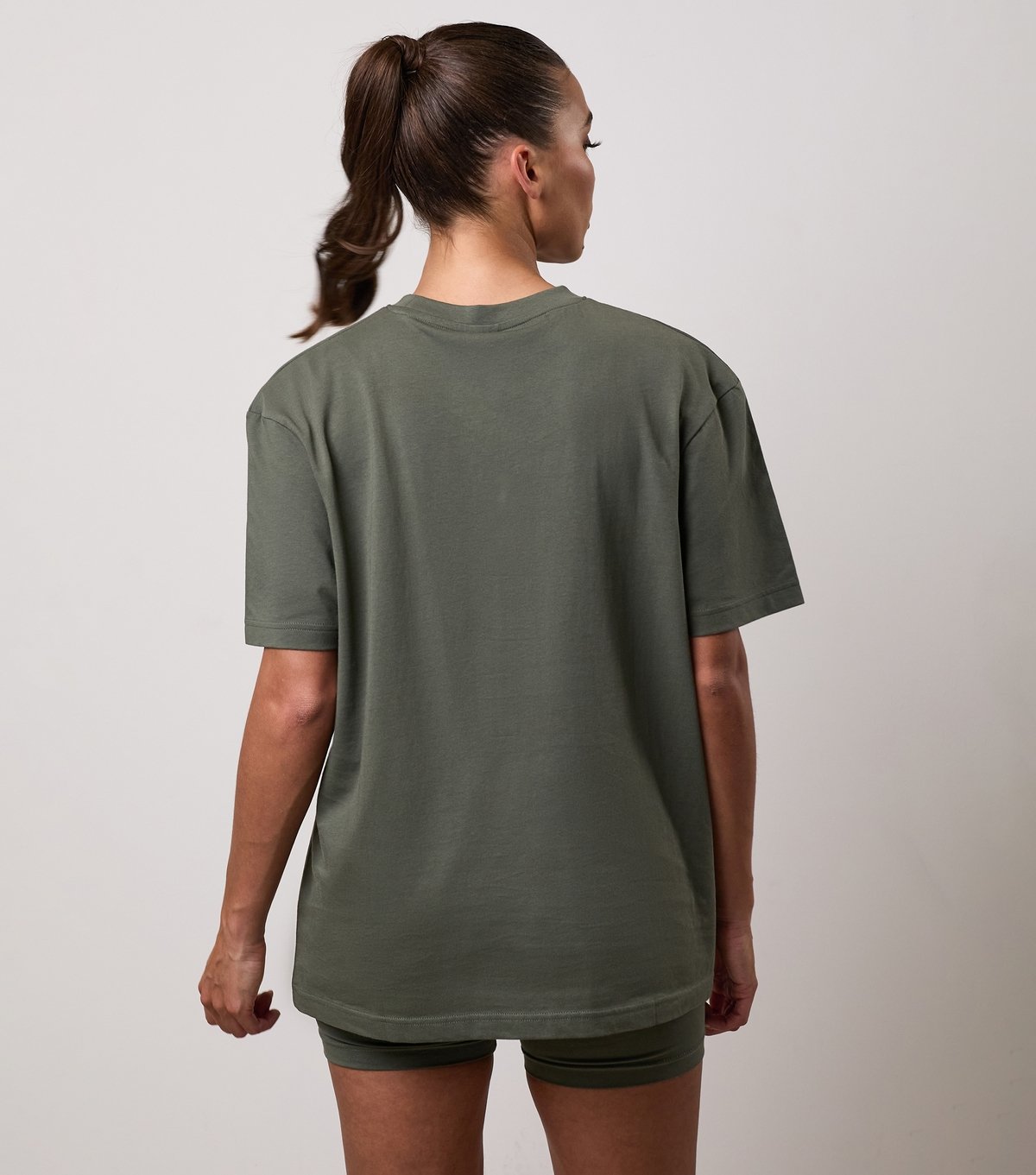 Gym King Women's Light Khaki Logo Embroidered Boyfriend Fit T-Shirt Gym King New Look - 3