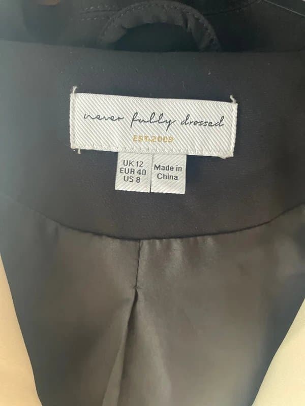 Never Fully Dressed Never fully dressed cream and black size 12 blazer