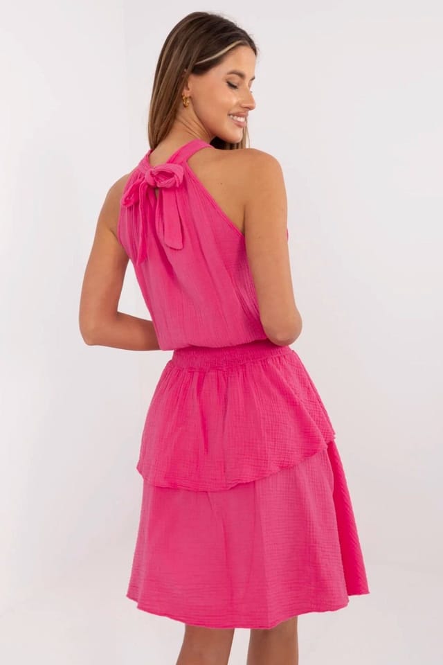 Love Lace Love Lace Women's Lightweight Muslin Summer Midi Dress in Pink - 3