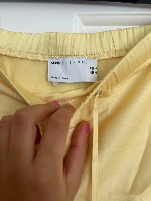 ASOS Design Yellow Silk Midi Skirt