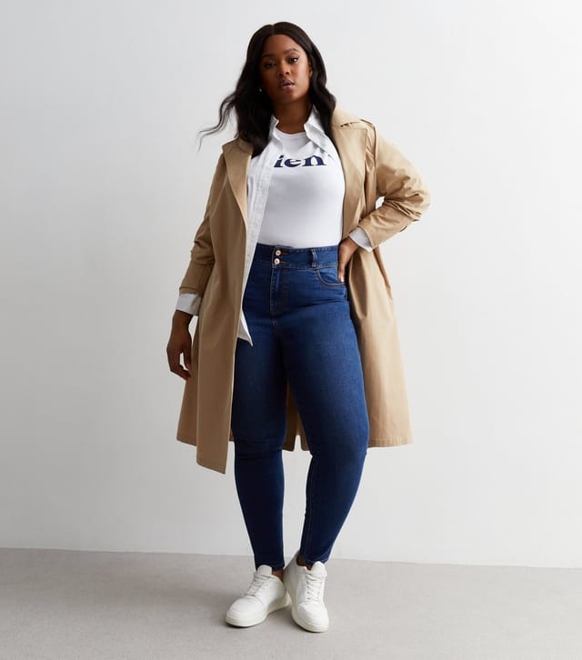 New Look Women's Plus Size Blue Lift & Shape High Waist Yazmin Skinny Jeans Curves New Look - 3