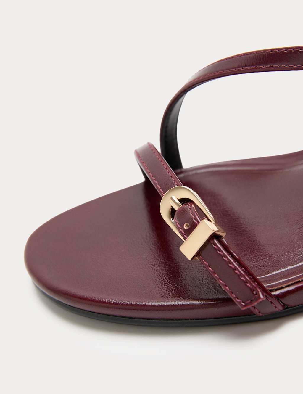 Marks & Spencer M&S Buckle Strappy Kitten Heel Sandals Burgundy - 2