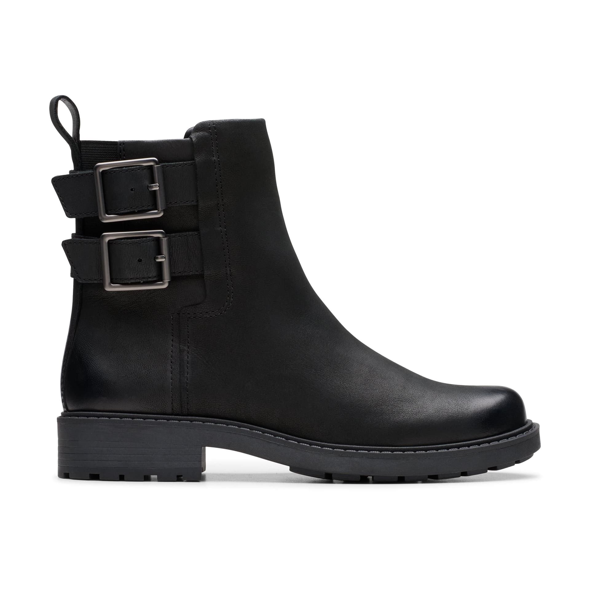 Clarks Clarks Women's Orinoco 2 Bay Black Leather Ankle Boots
