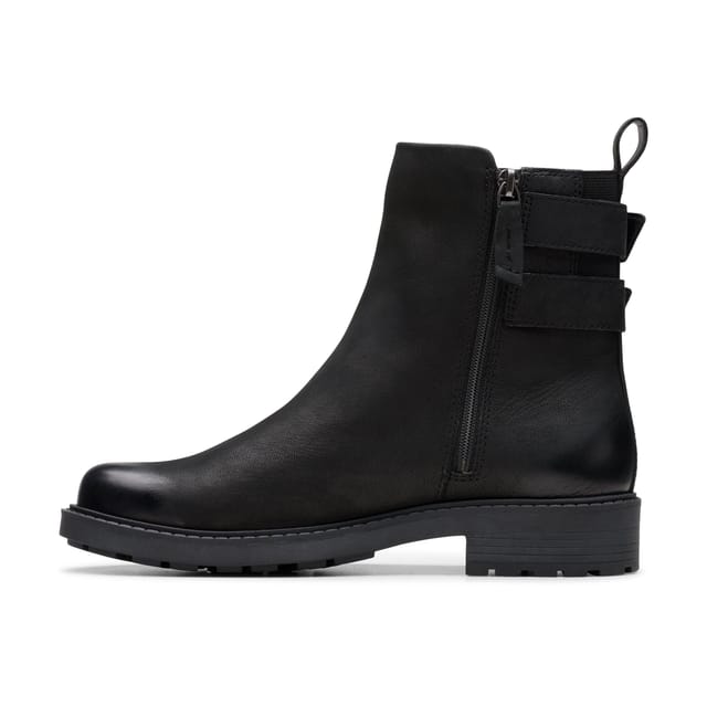 Clarks Clarks Women's Orinoco 2 Bay Black Leather Ankle Boots - 2