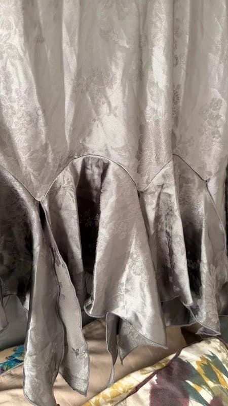 ASOS ASOS (Miss Selfridge) Silver Satin Jacquard Midi Skirt
