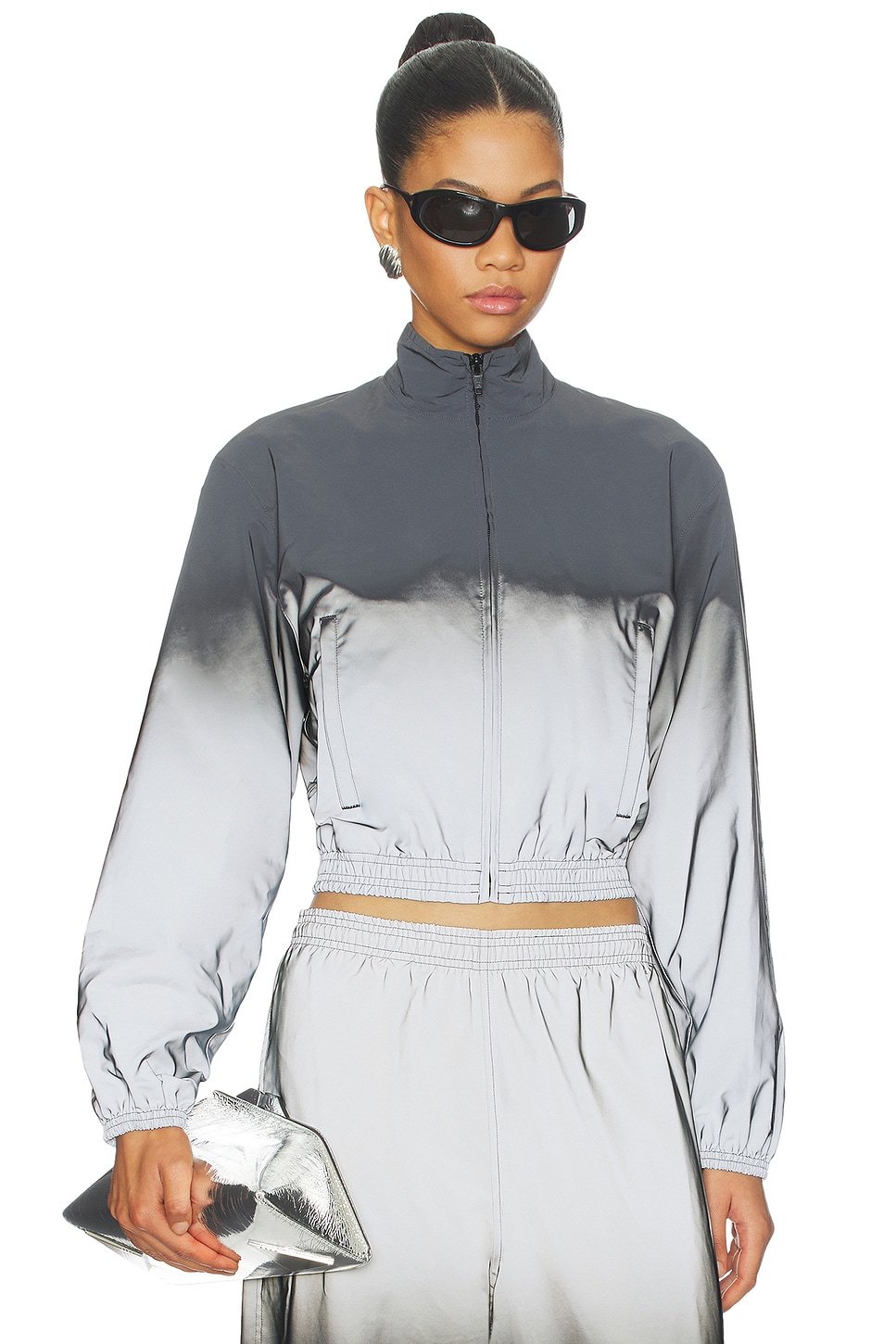 revolve Reflective Shrunken Track Jacket - 1