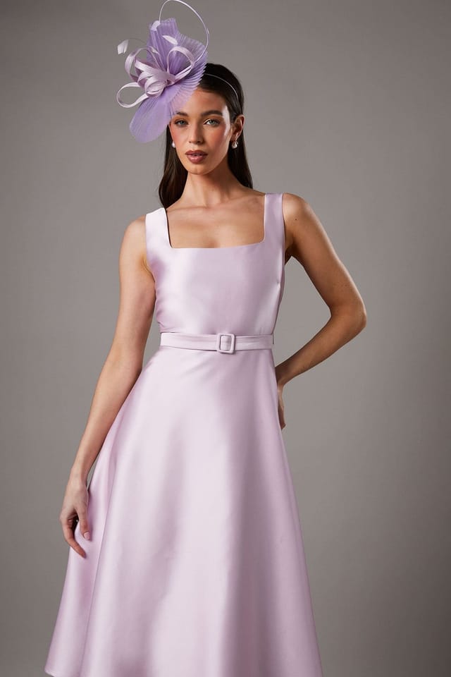 Coast Coast Women's Petite Belted Twill Midi Dress in Lilac - 2