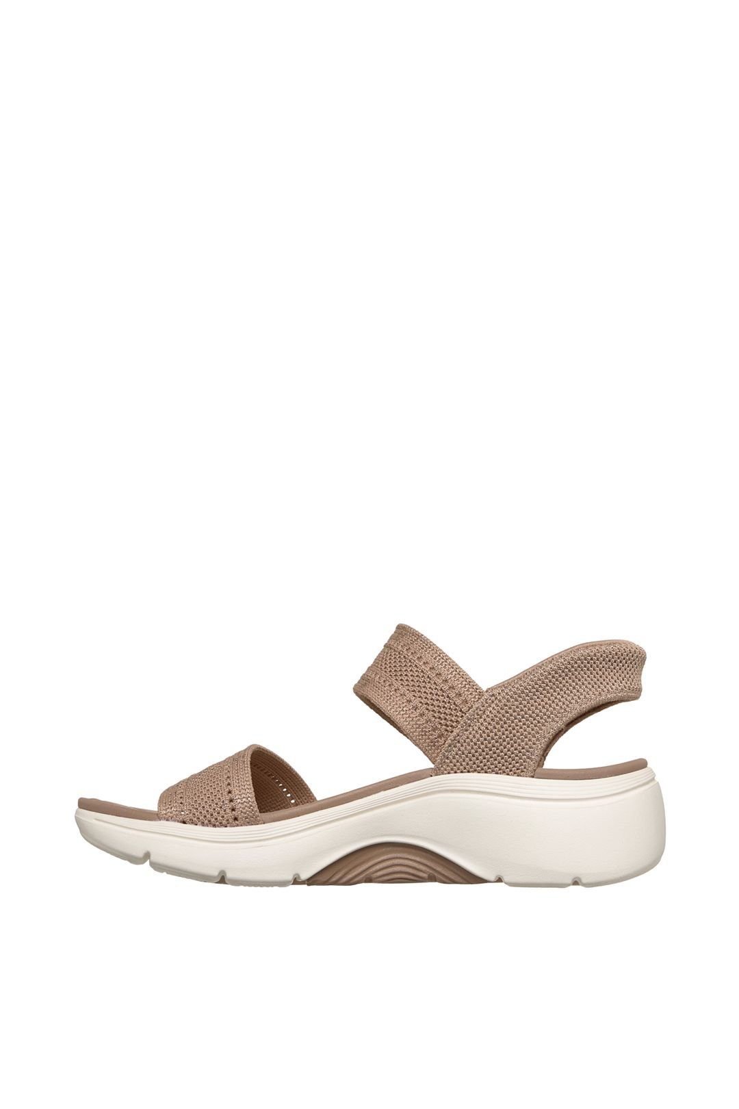 Skechers Skechers Women's GO WALK ARCH FIT 2.0 SANDALSlip-Ins Shiny Yarn Knit Quarter Strap Sandal Tan - 3