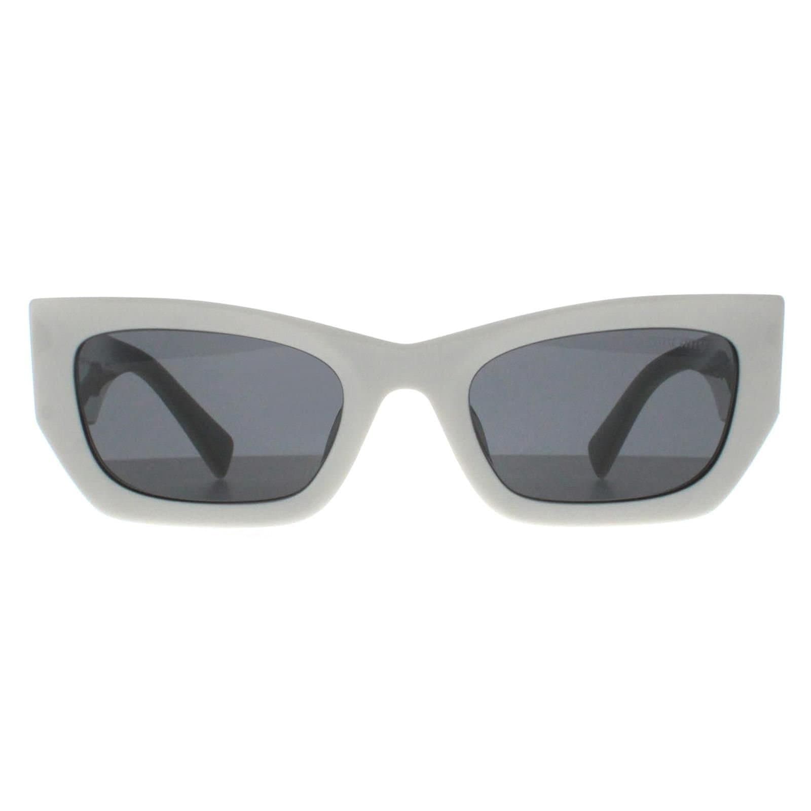 Miu Miu Miu Miu White Dark Grey Rectangle Sunglasses
