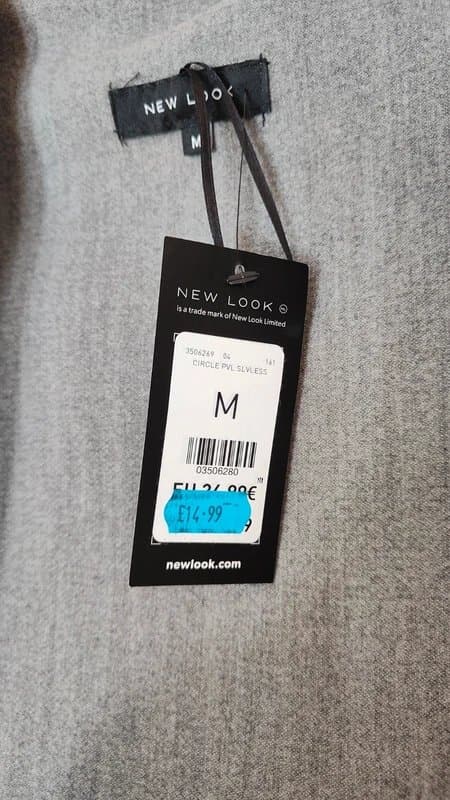 New Look New look long waistcoat grey one size new