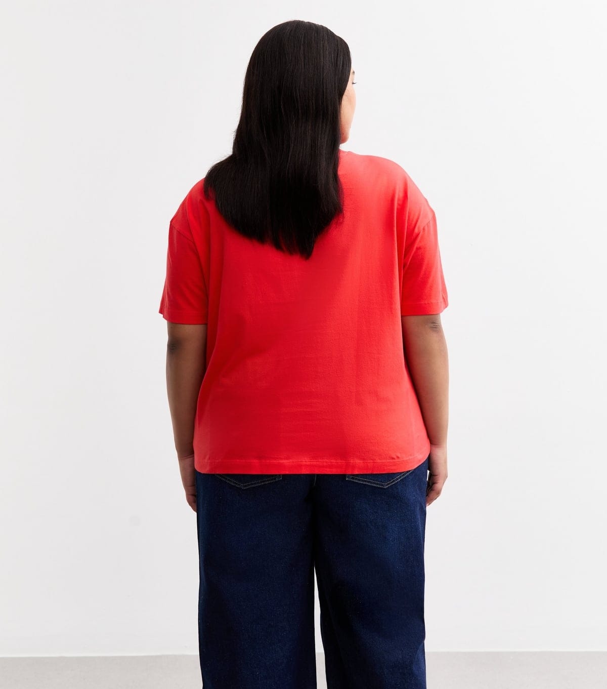 New Look Women's Plus Size Red Boxy Short Sleeve T-Shirt Curves New Look - 4
