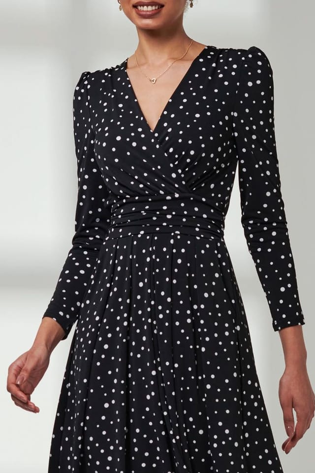 Jolie Moi Jolie Moi Women's Rafella Long Sleeve Midi Dress in Black - 3