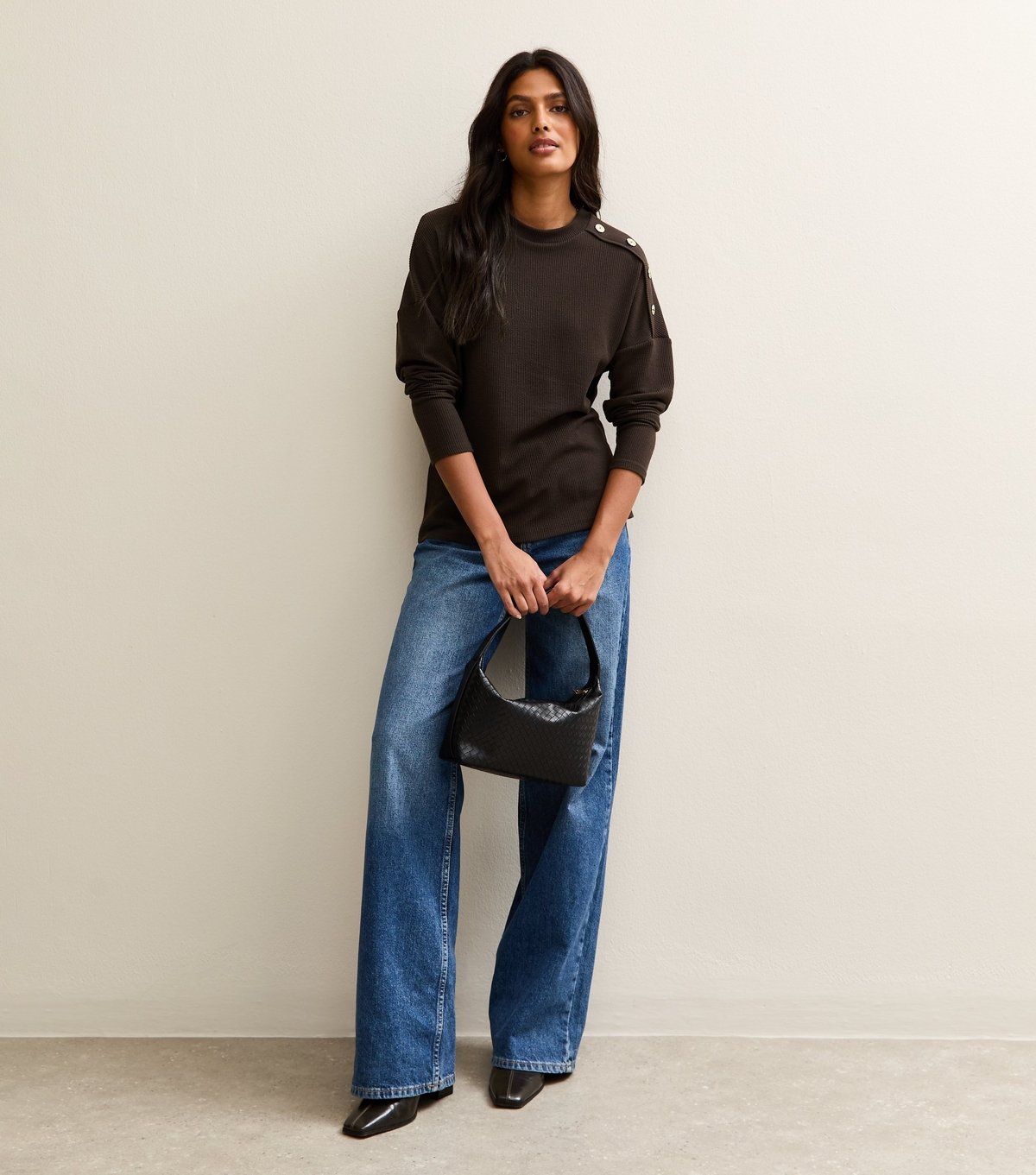 New Look Women's Brown Rib Jersey Long Sleeve Top New Look - 2