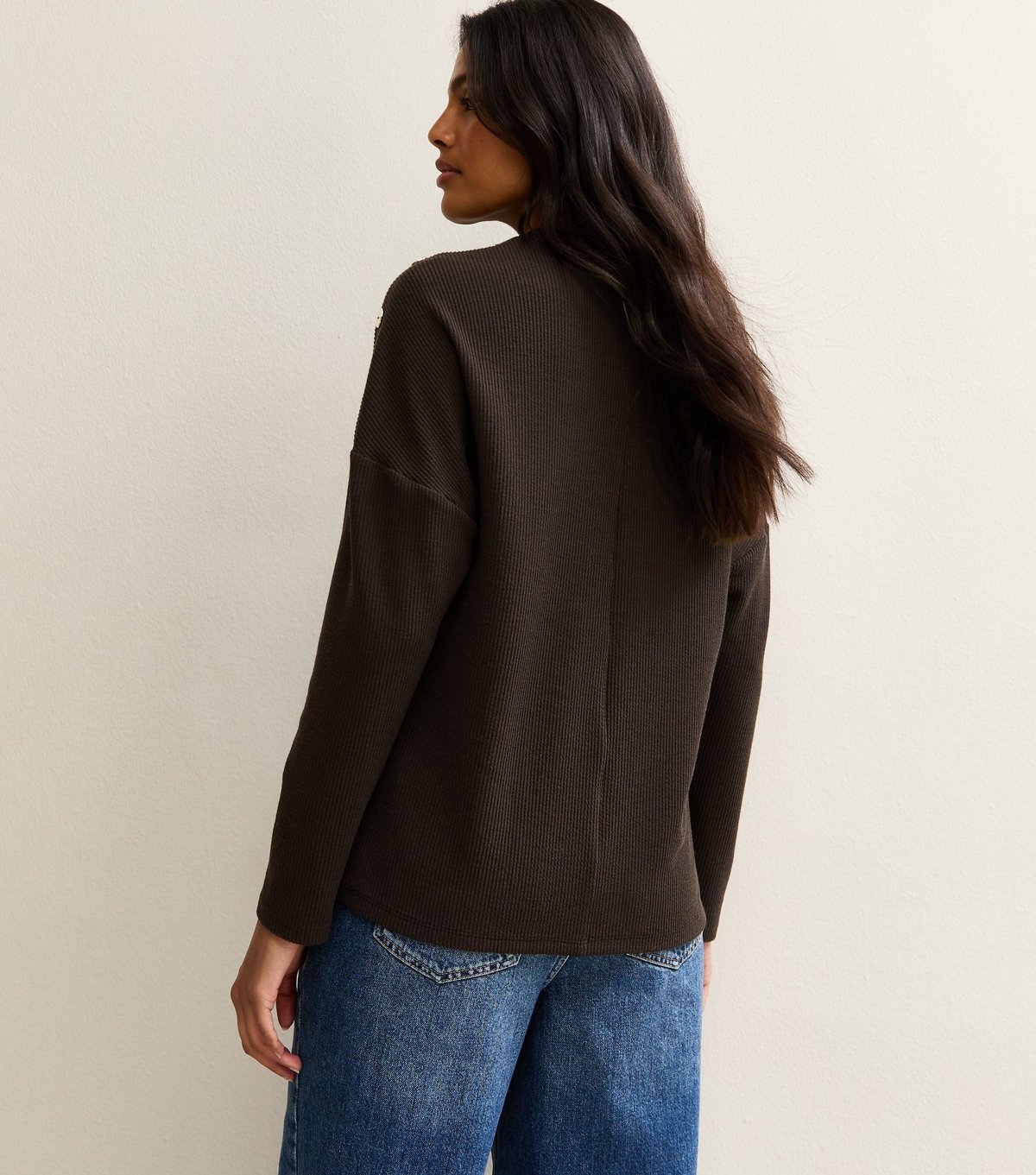 New Look Women's Brown Rib Jersey Long Sleeve Top New Look - 4