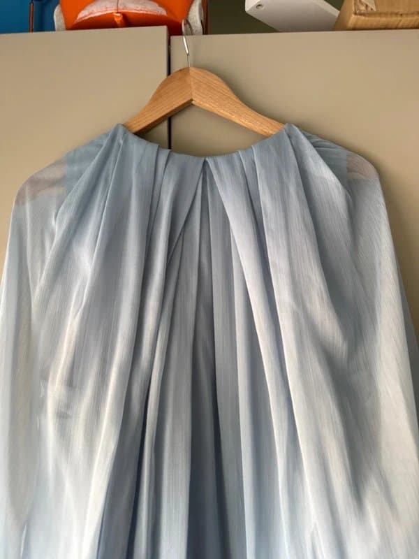 ASOS ASOS powder blue maxi chiffon dress balloon sleeve