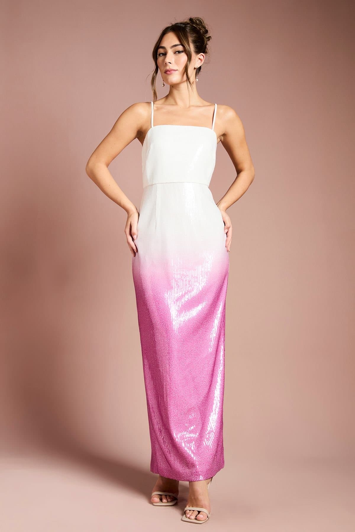 Coast Coast Women's Ombre Sequin Midaxi Dress in Pink