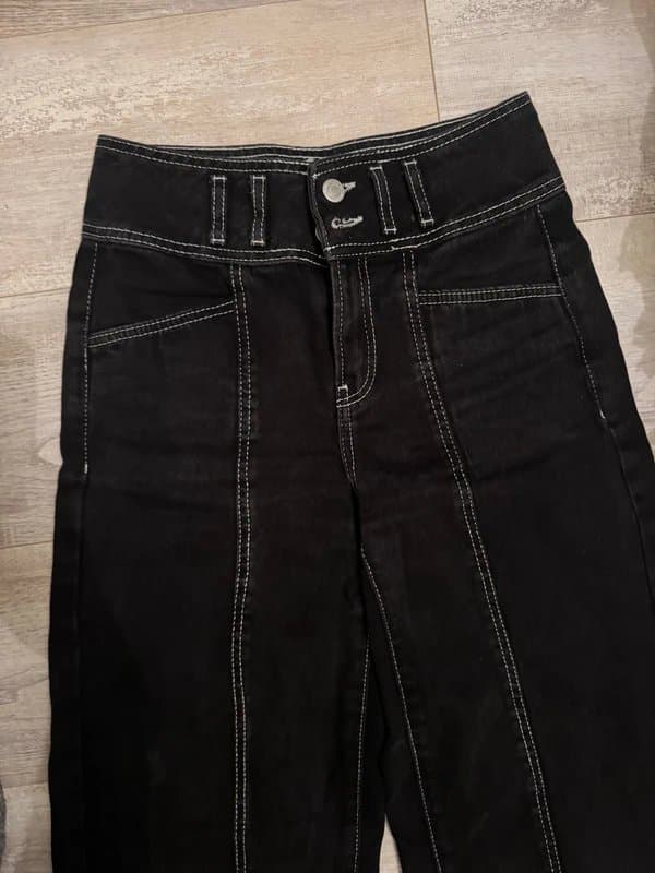 Bershka Bershka black jeans with white stitch detailing